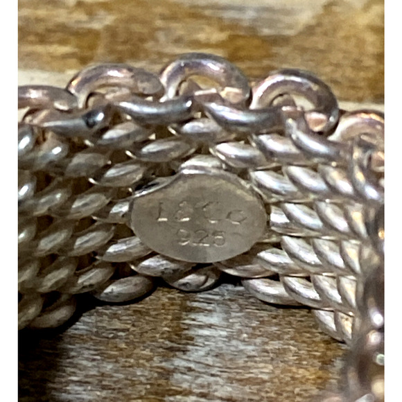 Vintage Tiffany & Co Size 5 Somerset Mesh Basket Weave Ring Sterling Silver 925 - Picture 6 of 12